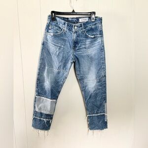 AG Adriano Goldschmied slouchy ex boyfriend jeans slim size 27 patchwork